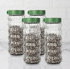 Femora Kitchen Storage Jars Clear Glass With Plastic Stackable Lid Jar | 1000 Ml | Set of 4