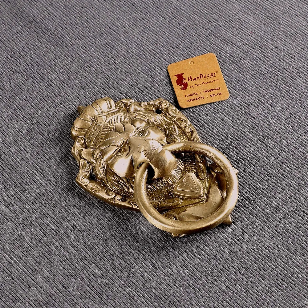 Two Moustaches Victorian Brass Door Knocker Lion Door Knocker