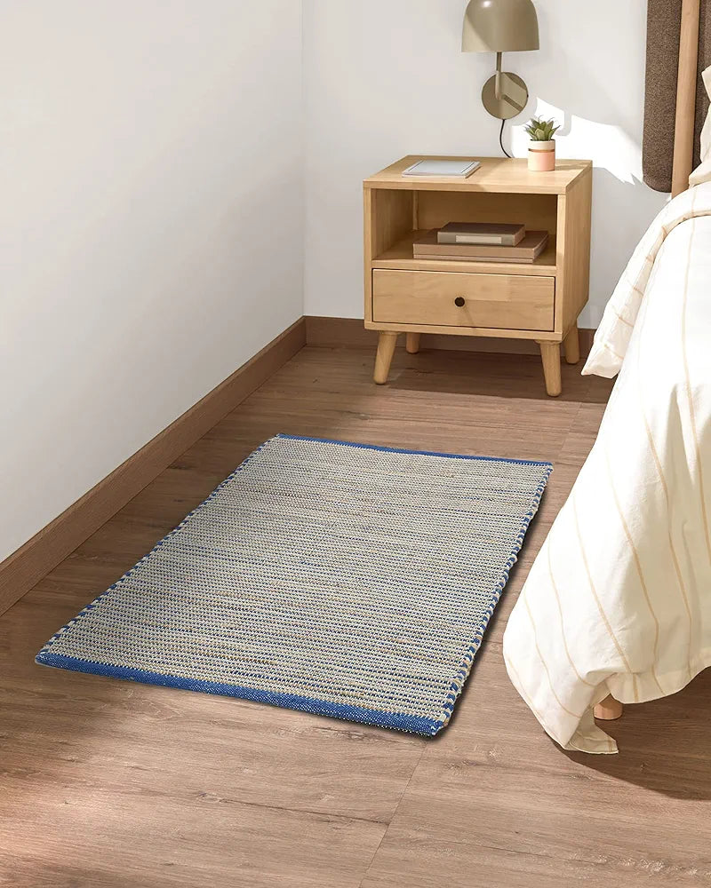 The Home Talk Natural Handcrafted Jute Rug Traditional Carpet For Living Room Navy Blue