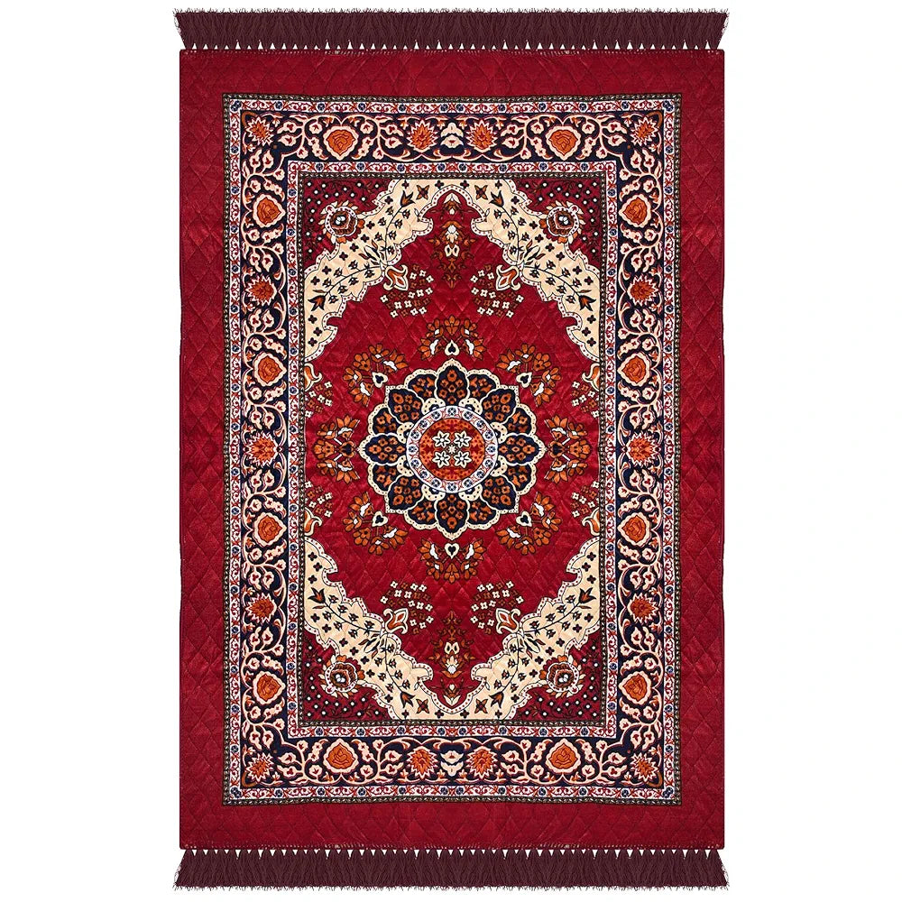 Kuber Industries Carpet Velvet Carpet-Rug for Home Decor Carpet Rug for Bedroom Maroon