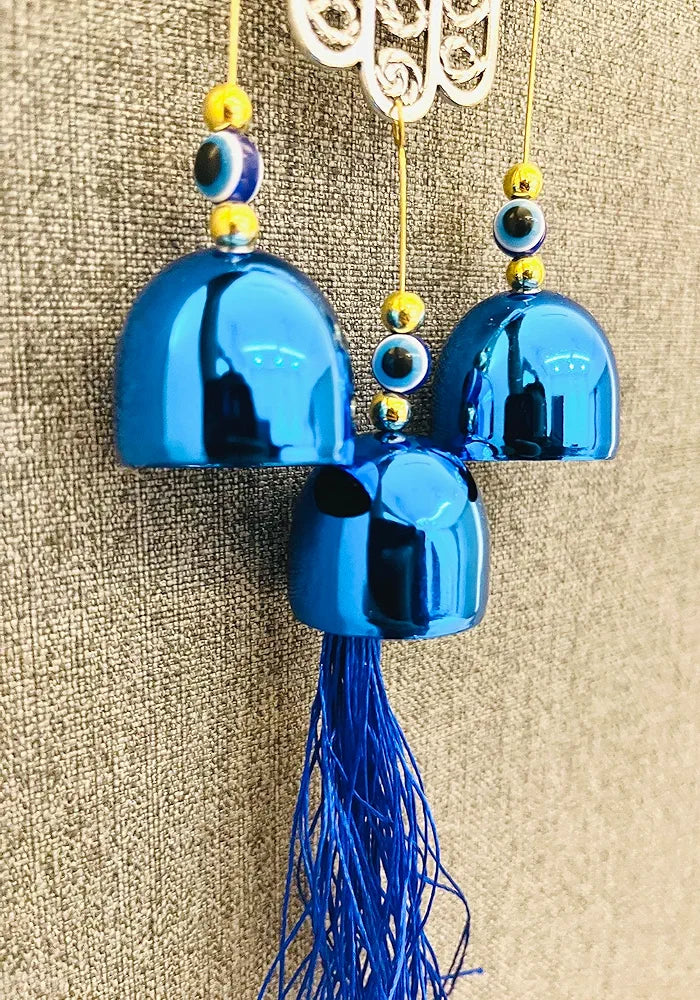 WS Evil Eye Wind Chime 3 Bells Evil Eye Wall Hanging
