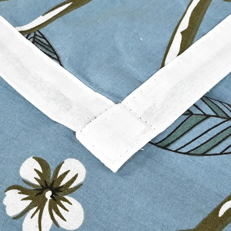 Divine Casa 100% Cotton Single Bed Dohar Lightweight & Soft AC Blanket Colour Blossom Haven Sky Blue