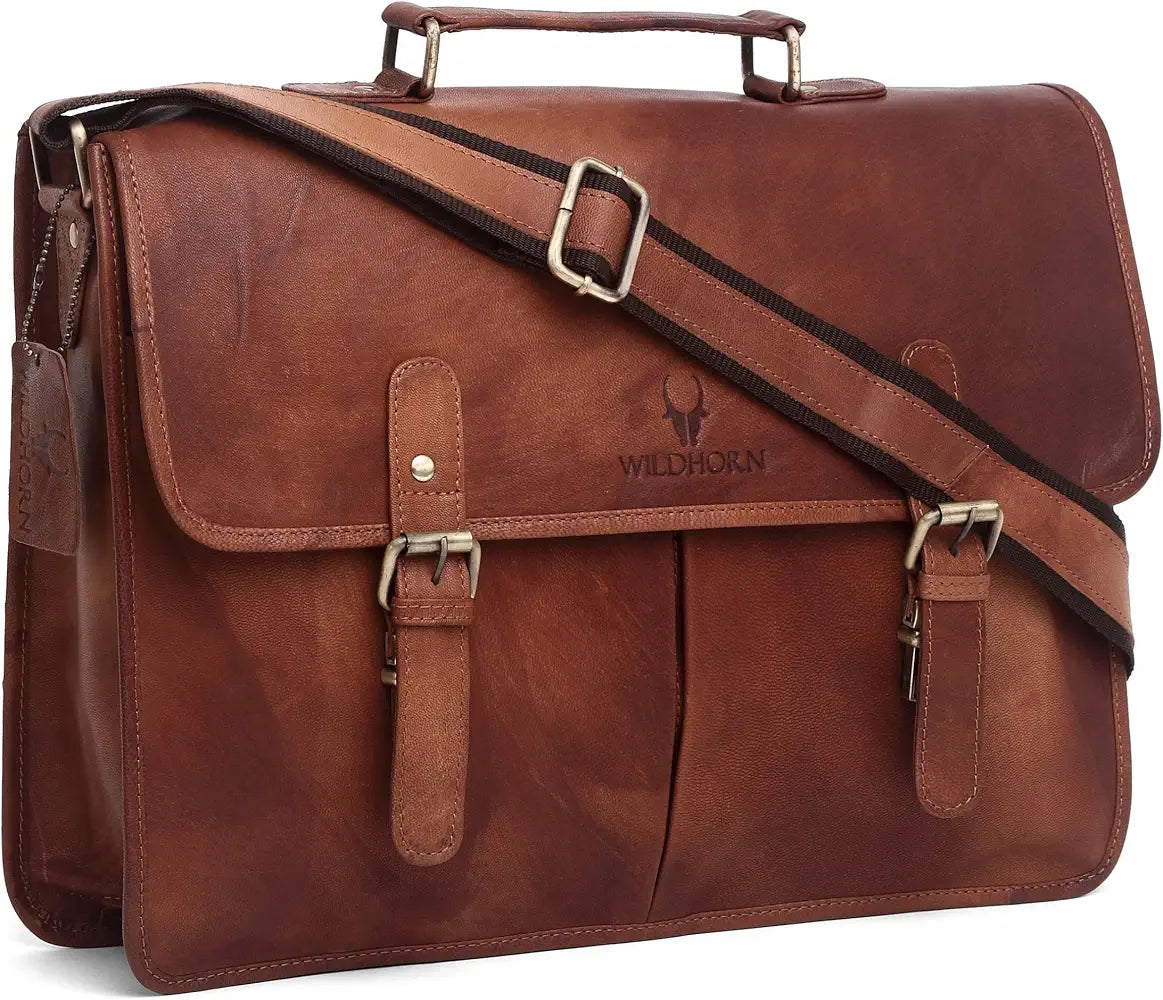 WildHorn Leather Laptop Bag for Men
