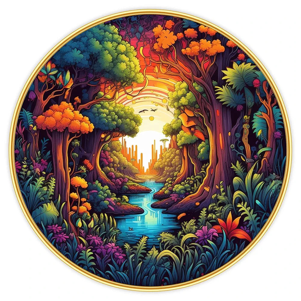 Livin'luxe Paintings Nature Scenery Abstract Modern Art Premium Sparkle Lamination Golden GR-43