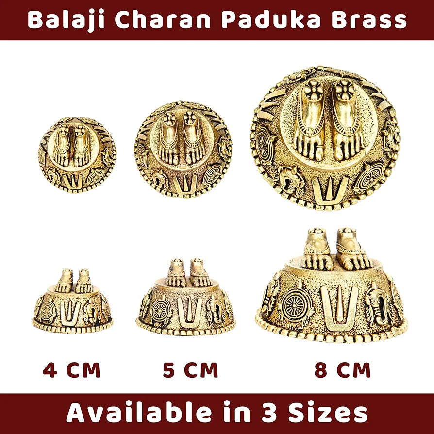 anciently Balaji Charan Paduka | Vishnu Charan Paduka | Charan Paduka for Puja Brass, Gold Colour 1 No 