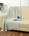 Sashaa World Cotton Spring Hued Chevron Throw Blanket Colour Light Green