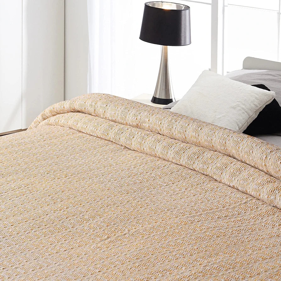 Sashaa World Striped Super Soft & Breathable Throw Blanket Colour Yellow