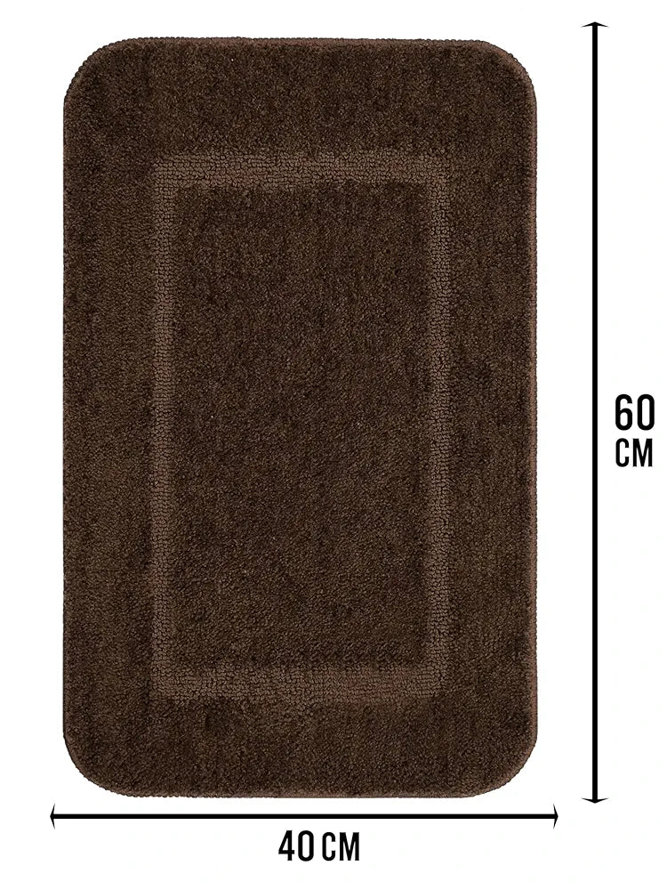 Saral Home Good Morning Mat Soft Anti-Skid Colour Brown