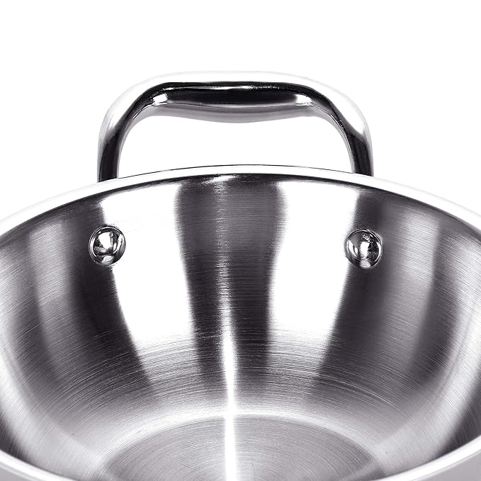 Sumeet Cook Smart TriPly Steel-Aluminium-Steel 3 Layers Kadhai  - 1.1 Ltr - 18Cm
