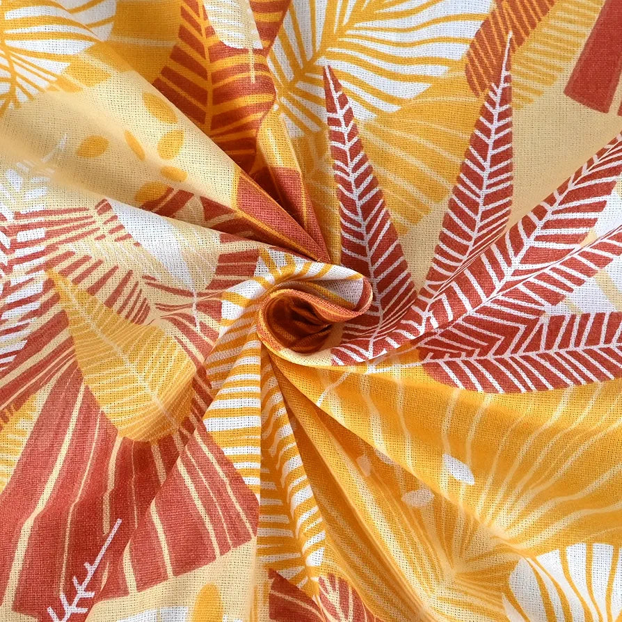 Divine Casa 144 TC Pure Cotton Double Bed Bedsheet with 2 Pillow Covers Regal Paisley Colour Peach Yellow