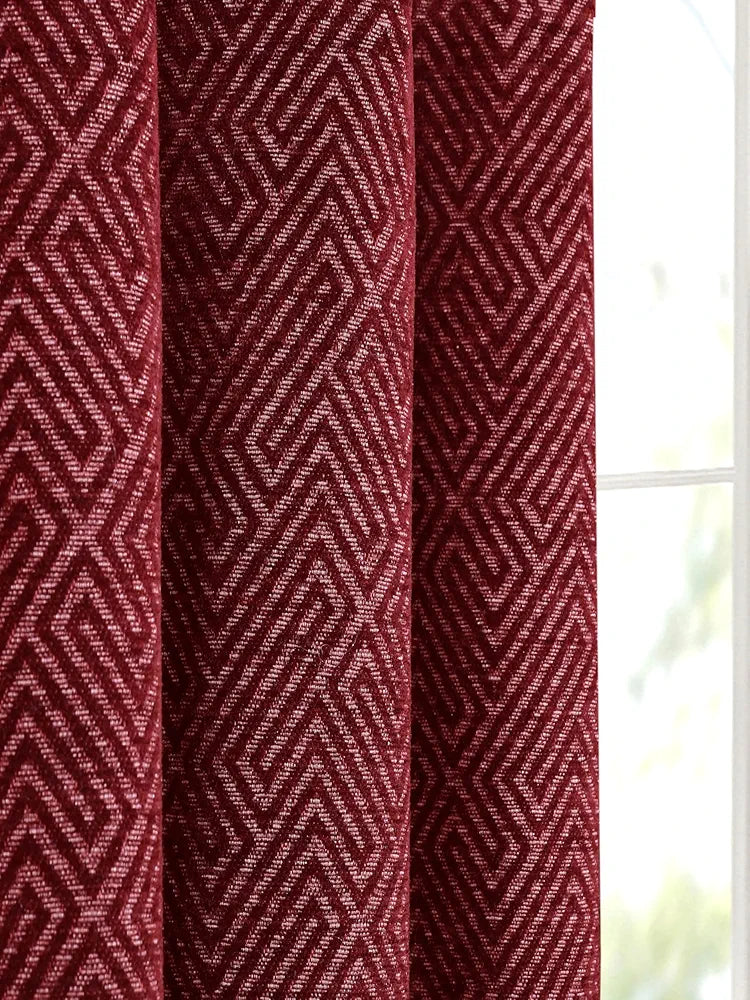 Saral Home Pacman Chenille Blackout Door Curtains Maroon