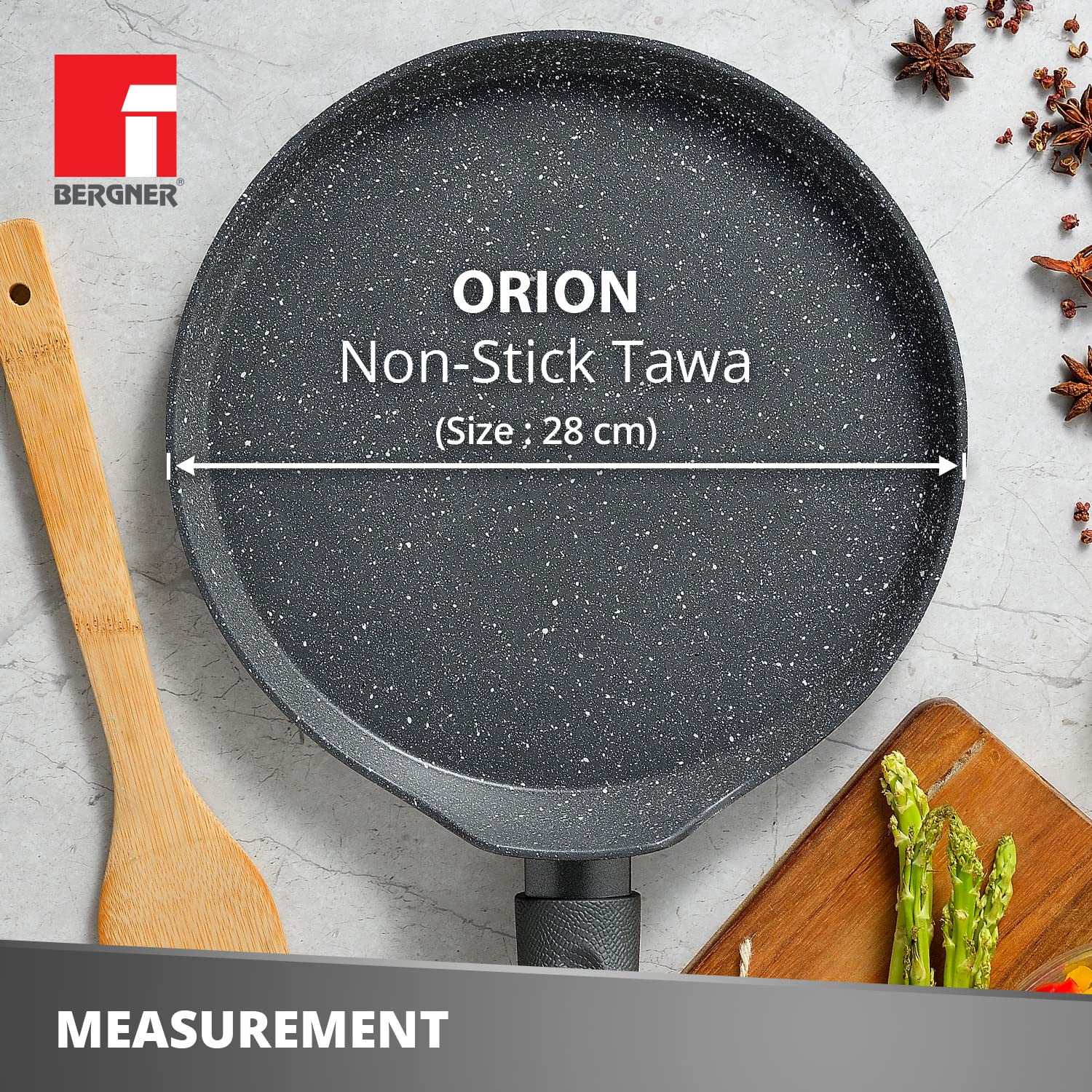 Bergner Orion Non-Stick 28cm Tawa/Dosa Pan