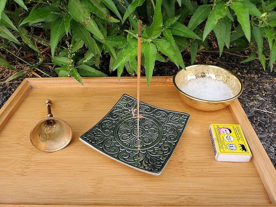 Pure Source India Aluminum Agarbatti Stand Hand Carved Rust Proof Silver