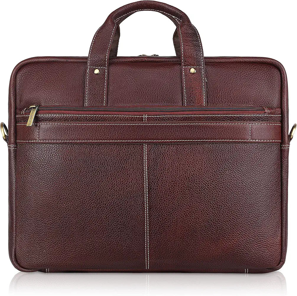 WildHorn Leather 15 inch Laptop Messenger Bag for Men I Padded Laptop Compartment with Adjustable Strap I Extra Zip Compartments I DIMENSION : L-16 inch W-3.2 inch H-13 inch