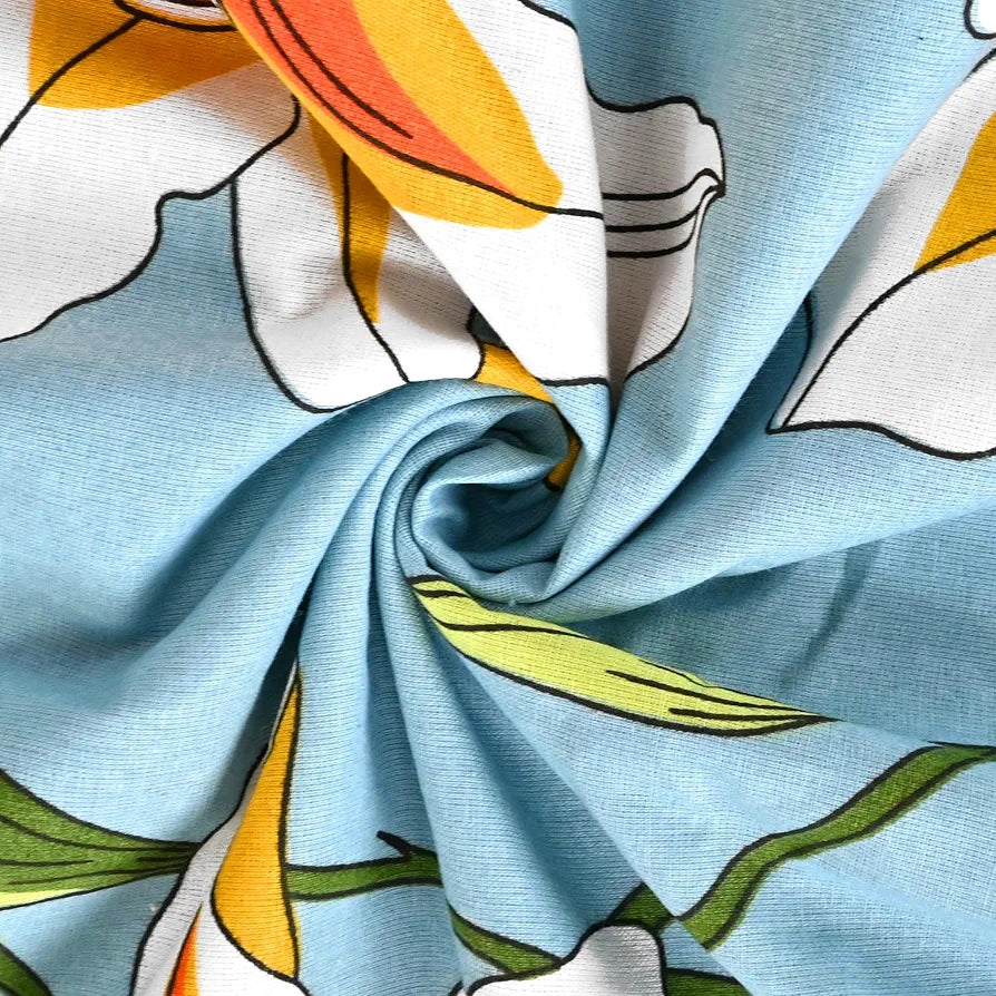 Divine Casa Floret 100% Cotton Double Dohar 120 GSM Soft & Lightweight Throw Blanket Colour Wildflower Charm