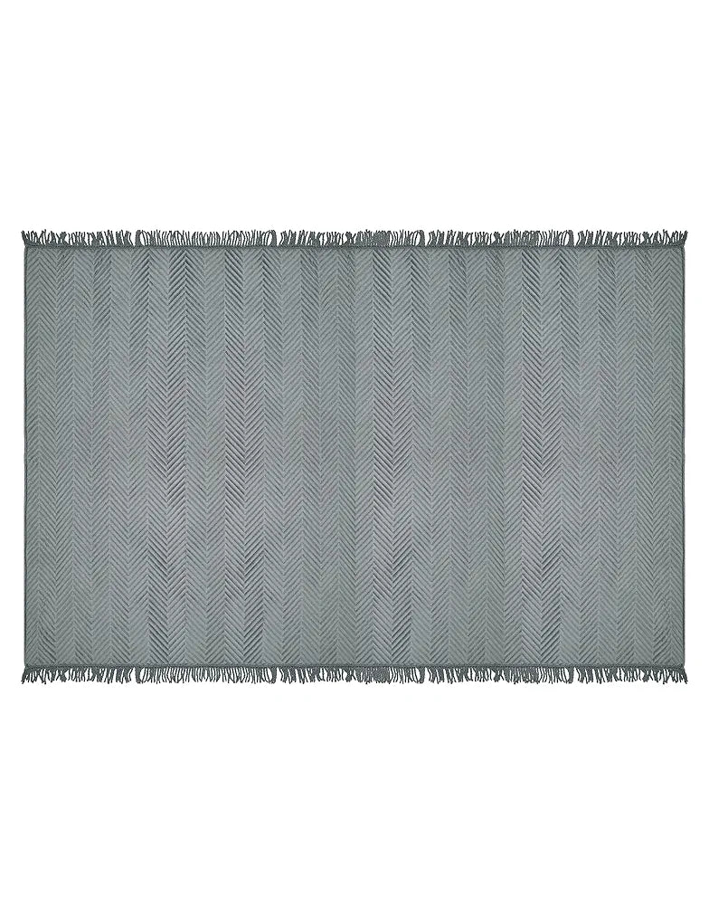 Saral Home Easy Living Velvet Chevron Sofa Throw Grey