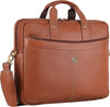 Leather 15 inch Laptop Messenger Bag for Men I Padded Laptop Compartment with Adjustable Strap I Extra Zip Compartments | Tan