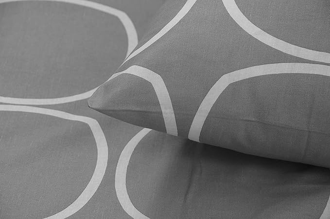 Huesland by Ahmedabad Cotton 144 TC King Size Bedsheet Cotton with 2 Pillow Covers | Grey