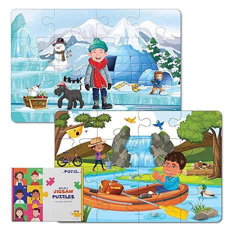 The Puzzl Co - Set of 2 Seasons Jigsaw Puzzles for Boys & Girls Designed by Puzzle Experts