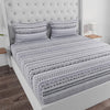 Huesland by Ahmedabad Cotton 144 TC Cotton King Size Bedsheet with 2 Pillow Covers | White and Black