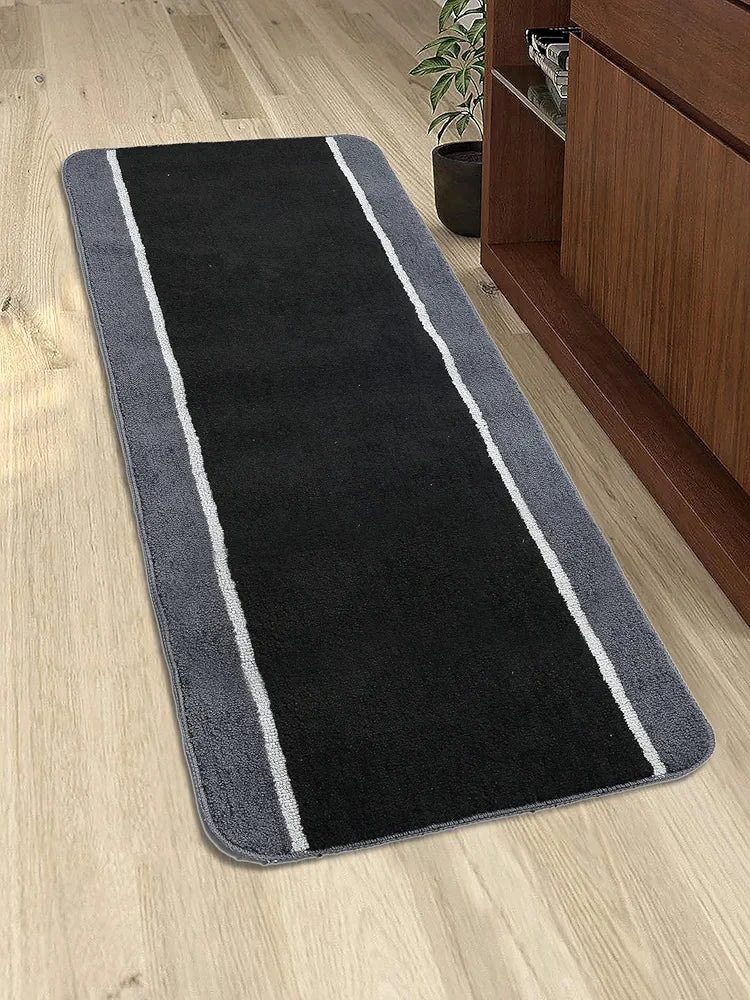 Saral Home Stripe Microfiber Durable & Washable Multipurpose Runner