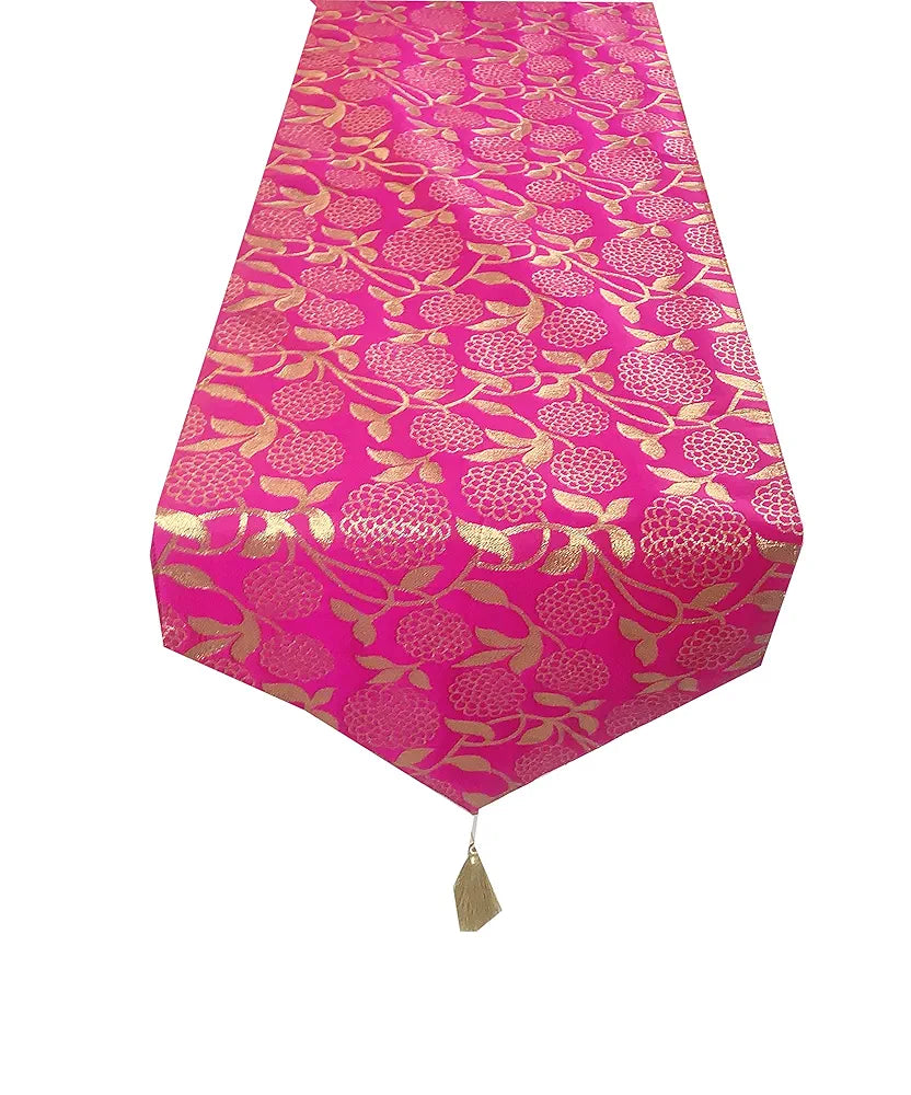 Pink Parrot Dopian Silk Multi Colour Table Runner 1 Pc-t 114