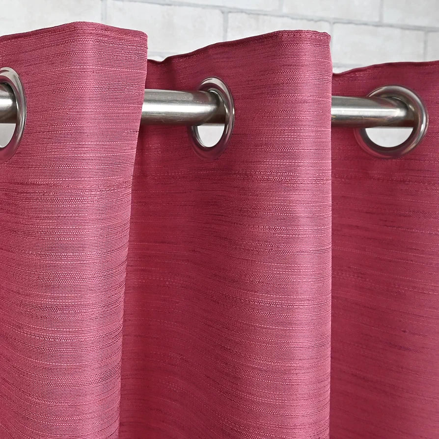 Divine Casa 7 Feet Premium Blackout Door Curtain Luxurious Room Darkening Thermal Insulated & Noise Reducing Opaque Polyester Single Panel Colour Firebrick (Pack of 1)