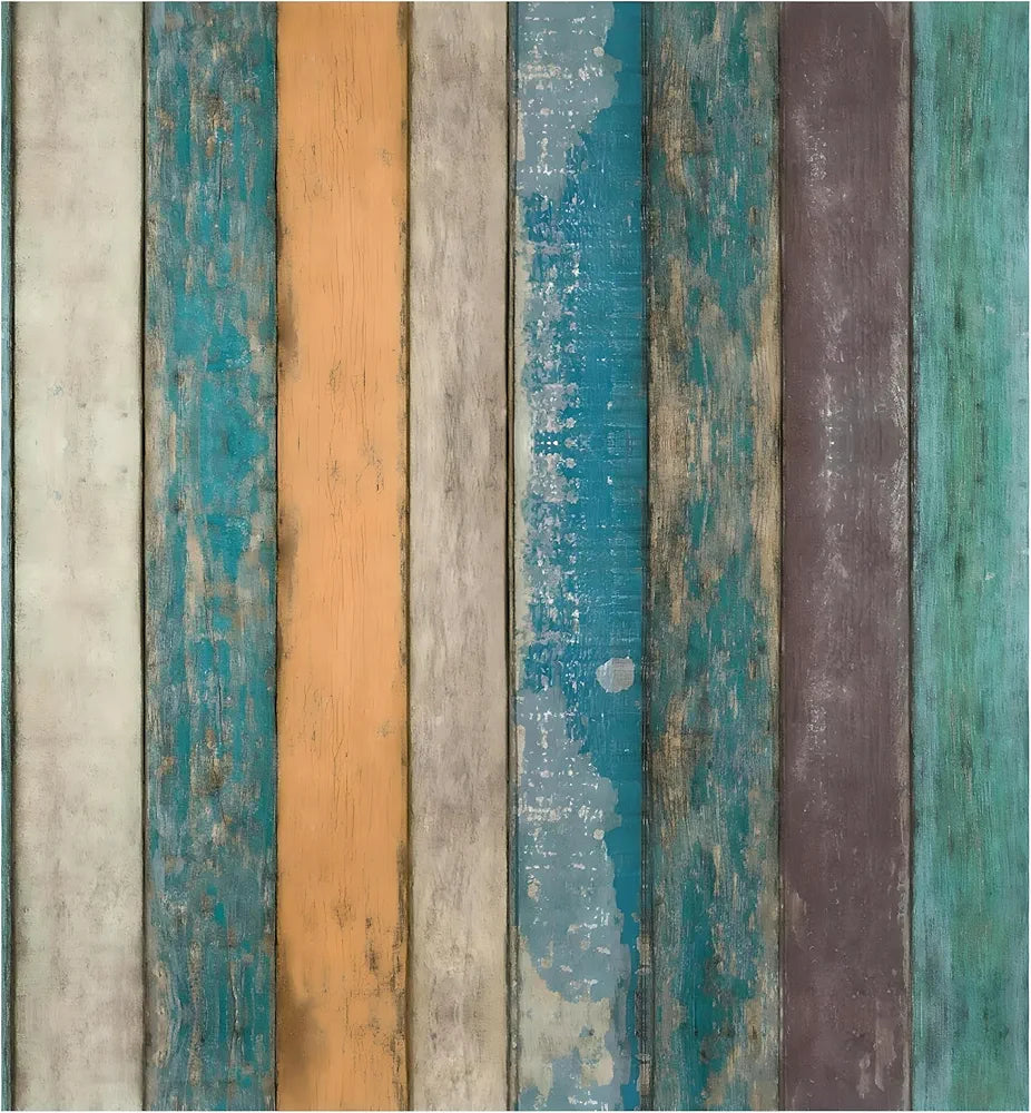 Jaamso Royals Multicolor Simulation Retro Striped Peel and Stick Self Adhesive Pvc Vinyl Wallpaper Design 11