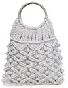 K London Alii And Aliizey Off-white Macrame Braided Wooden Handle Handbag