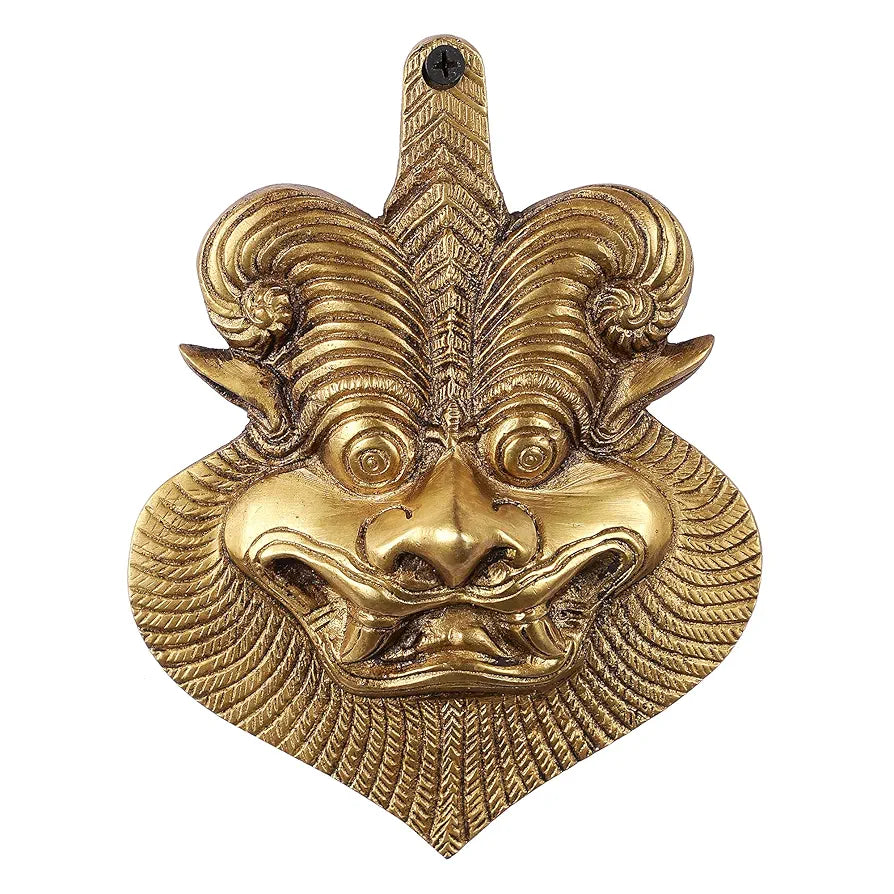 Two Moustaches Yali Brass Wall Hanging Evil Eye Protector