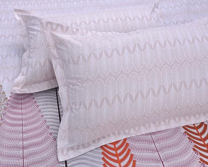 Huesland by Ahmedabad Cotton 144 TC Cotton King Size Bedsheet with 2 Pillow Covers - Apricot Peach