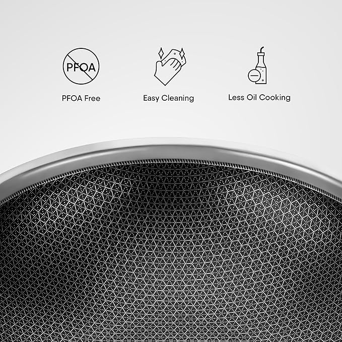 Stahl Artisan Hybrid Triply Non Stick Kadai With Lid | Stainless Steel Kadai | Triply Kadhai Metal Spatula Friendly | 4.4 L | 28 Cm