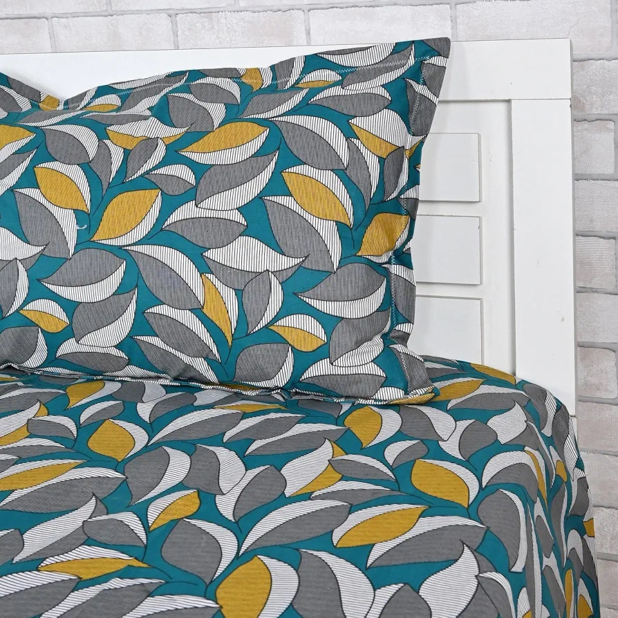 Divine Casa 144 TC 100% Cotton Bedsheet for Single Bed with 1 Pillow Cover Colour Rustic Brown