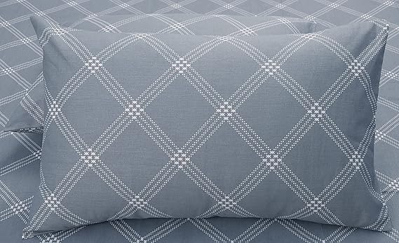 Huesland by Ahmedabad Cotton 186 TC Cotton Pillow Cover Set of 2 | Grey