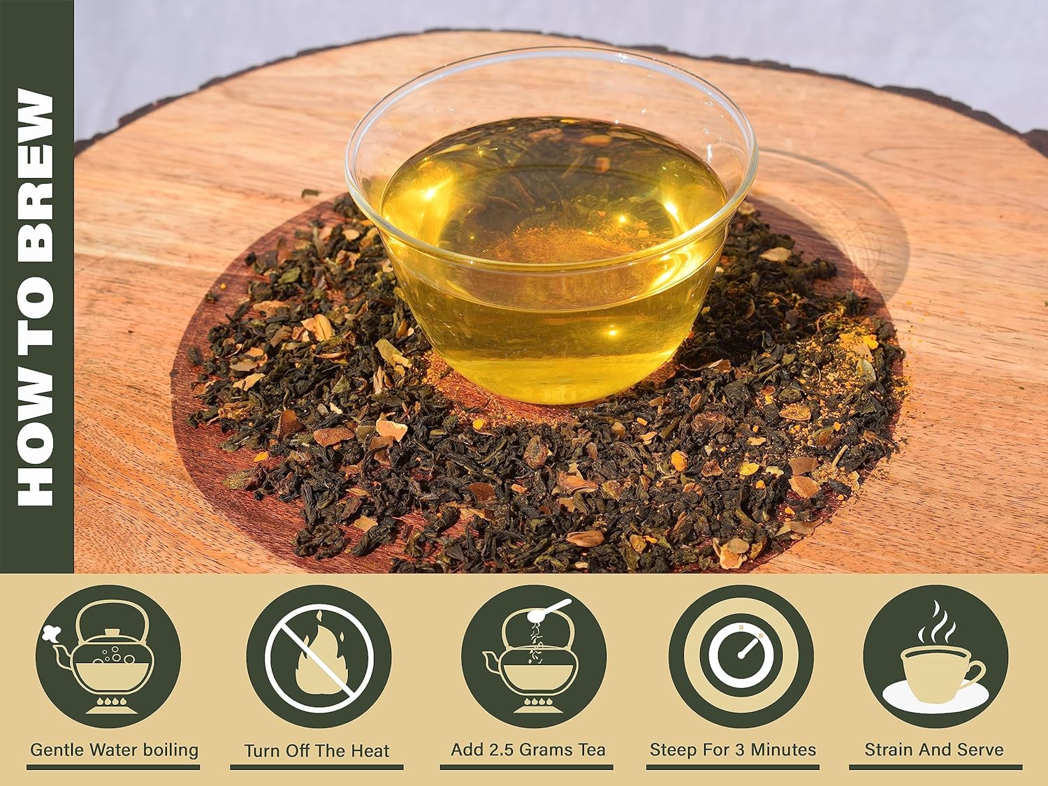 Brewed Leaf Natural and Fresh Herbal Slimming Green Tea  - 100 gms