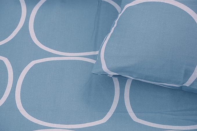 Huesland by Ahmedabad Cotton 144 TC King Size Bedsheet Cotton With 2 Pillow Covers | Blue