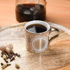 Femora Mandala Pattern With Golden Handle Golden Coffee Mugs | 130 Ml | 6 Pieces Set | Not Microwave Safe