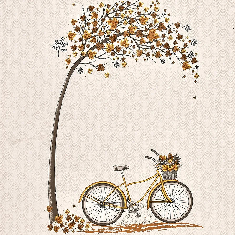 Kuber Industries Double Bedsheet with 2 Pillow Covers 160 TC Premium Cotton Photo Frame Cycle Brown