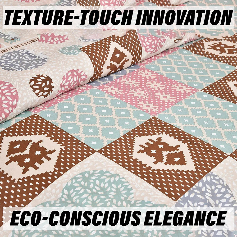 Kuber Industries Double Bedsheet with 2 Pillow Covers 186 TC Premium Cotton Cream