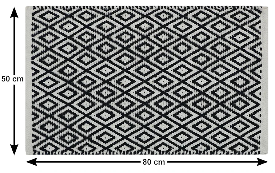 The Home Talk Weaved Cotton Rectangular Carpets Contemporary Decorators Area Rugs Navy