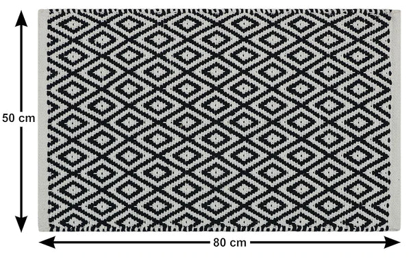 The Home Talk Weaved Cotton Rectangular Carpets Contemporary Decorators Area Rugs Navy