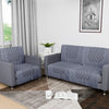 Kuber Industries Net 2+1 Seater Sofa Slip Cover Couch Cover Plain Leonardo Flower Print Grey
