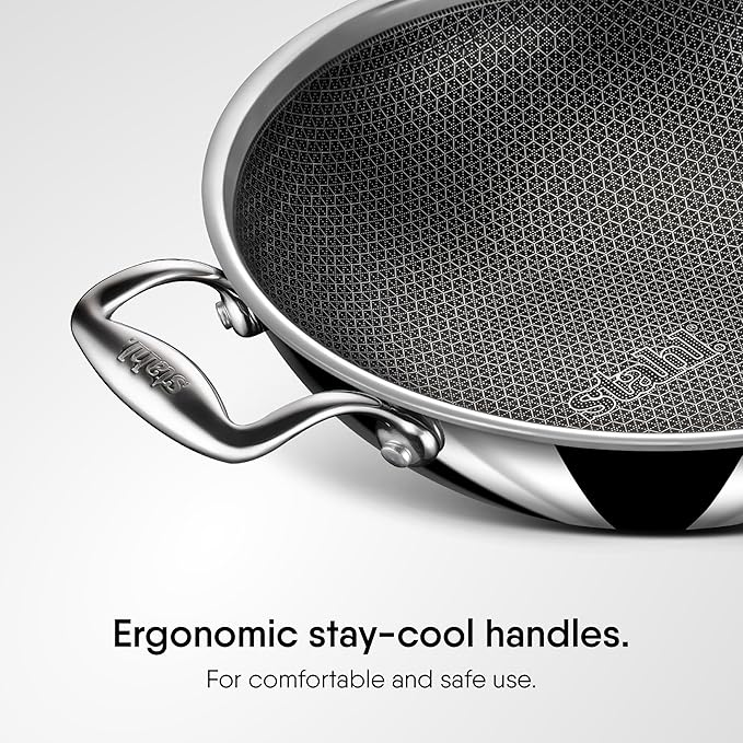 Stahl Artisan Hybrid Triply Non Stick Kadai With Lid | Stainless Steel Kadai | Triply Kadhai Metal Spatula Friendly | 4.4 L | 28 Cm