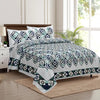 Kuber Industries Double Bedsheet with 2 Pillow Covers 160 TC Premium Cotton Rusty Star Flower Green