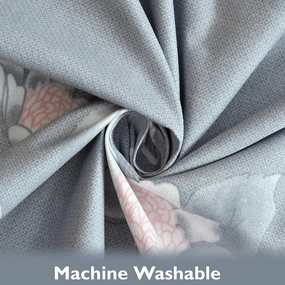 Fresh From Loom King Size Floral Print Microfiber Fitted Bedsheet Set 240 TC 2 Pillow Cover Grey Walnut