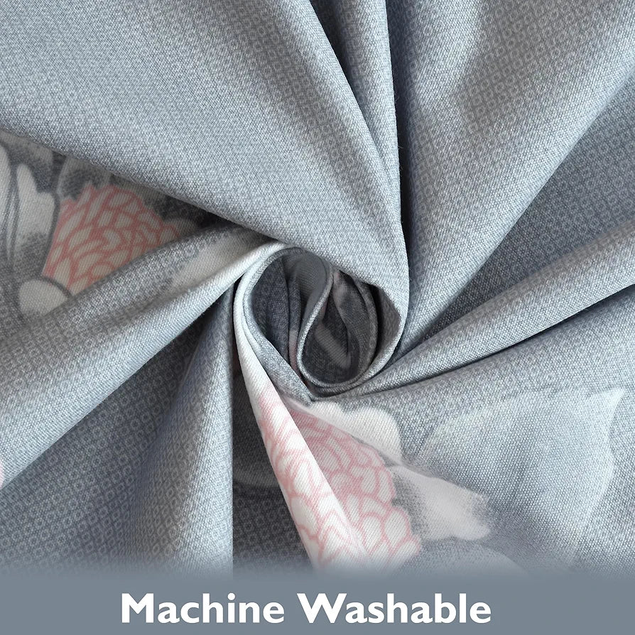 Fresh From Loom Single Bed Floral Print Microfiber Bedsheet Set 240 TC Anti Fade Includes 1 Pillow Covers Walnut-Grey