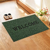 Kuber Industries Anti-Slip Welcome Print Grass Door Mats for Home Green