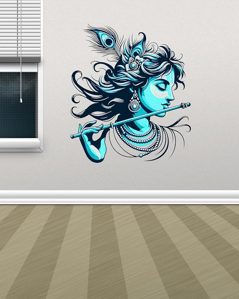 Rng Graphics Pvc Vinyl Self Adhesive Little Krishna Wall Sticker Multicolor 50 Cm X 43cm DW-130L