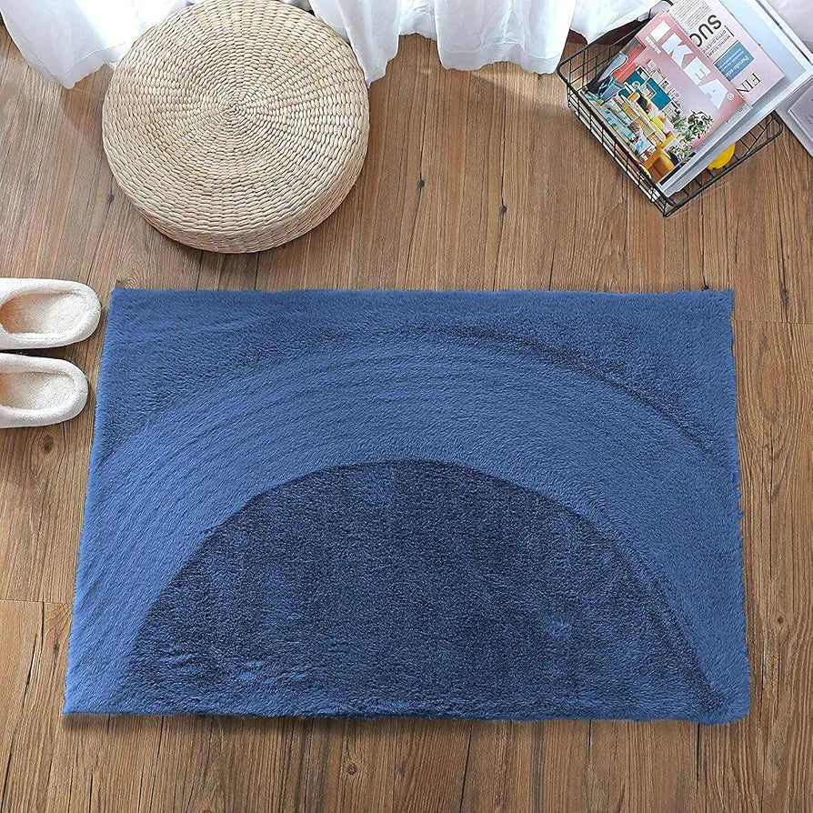 Luxe Home International Ruffle Bath Mat 40X60 Cm Colour Blue