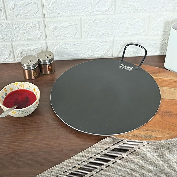 Femora Foged Die Cast Aluminium Non Stick 30 Cm Dosa Tawa With Handle | Granite Finish | Induction & Gas Ready